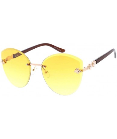 Butterfly Fashion Elegant Butterfly Cat Eye Lens S66 Sunglasses - Yellow - CK18ASAX9T0 $10.27