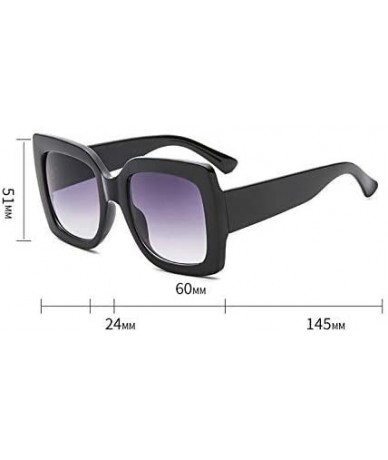 Aviator Unisex Sunglasses Fashion Oversized Square Sunglasses Tricolor PC Sunglasses - Black Frame Gray Lens - CP18S7SC0CL $7.96