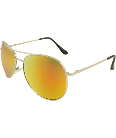 Aviator TUAV1RV Pilot Fashion Aviator Sunglasses - Silver Orange - CS11F79R3W9 $21.24