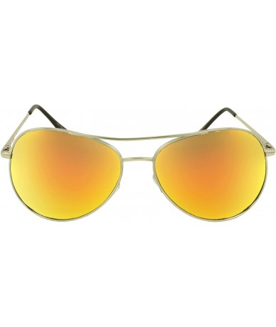 Aviator TUAV1RV Pilot Fashion Aviator Sunglasses - Silver Orange - CS11F79R3W9 $8.83