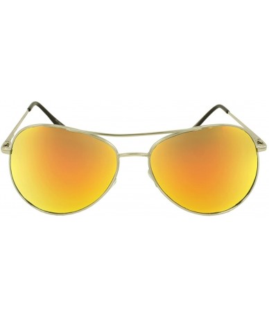 Aviator TUAV1RV Pilot Fashion Aviator Sunglasses - Silver Orange - CS11F79R3W9 $8.83