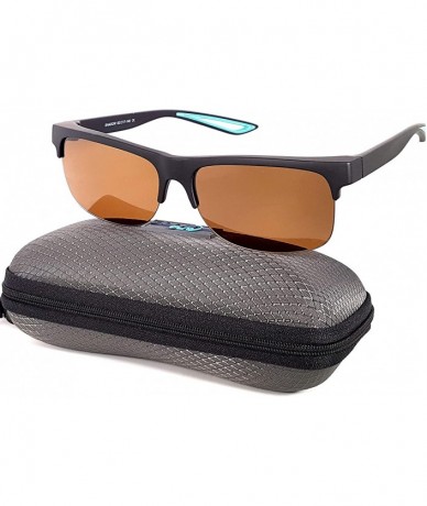 Wrap Fit Over Polarized Sunglasses Driving Clip on Sunglasses to Wear Over Prescription Glasses - Black-blue-brown - CF18SKZW...