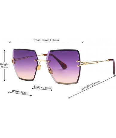 Oversized Fashion Men women Oversized Frameless Candy color Sunglasses UV400 - Purple Red - C218N6RO4MI $13.30