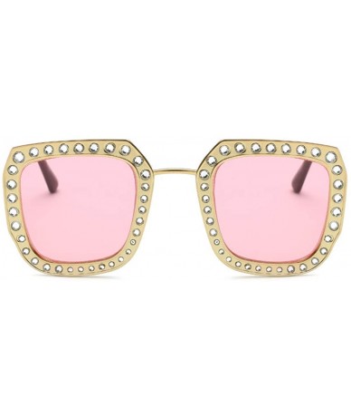 Square Retro Square Vintage Fashion Designer Sunglasses for Women with UV Protection - Pink - C018LRS96KD $23.19