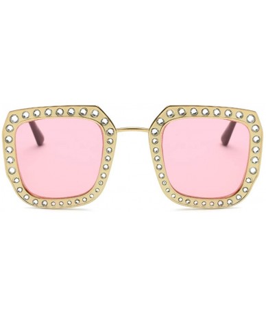 Square Retro Square Vintage Fashion Designer Sunglasses for Women with UV Protection - Pink - C018LRS96KD $9.45