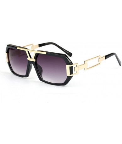 Square Fashion Vintage Square Sunglasses Unisex Clear Lens UV400 - Black-gray - CM17YIYRL02 $22.88