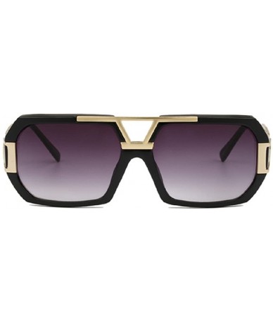 Square Fashion Vintage Square Sunglasses Unisex Clear Lens UV400 - Black-gray - CM17YIYRL02 $9.05