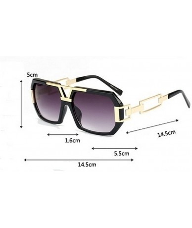 Square Fashion Vintage Square Sunglasses Unisex Clear Lens UV400 - Black-gray - CM17YIYRL02 $9.05