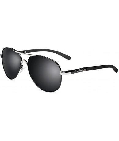 Oversized Polarized Sunglasses Protection Oversized - Aviator Black - CU18CG0Y67O $53.49