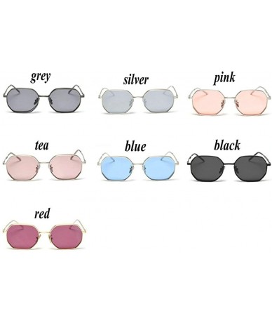 Square fashion retro small square polarized sunglasses trend unisex luxury brand designer girls sunglasses - Red - C1193AITIZ...