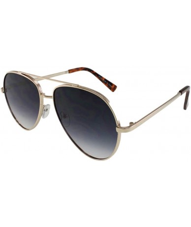 Aviator Jaxon - Textured Metal Frame Aviator Sunglasses - Goldsmoke - C118ROZT7SY $22.79
