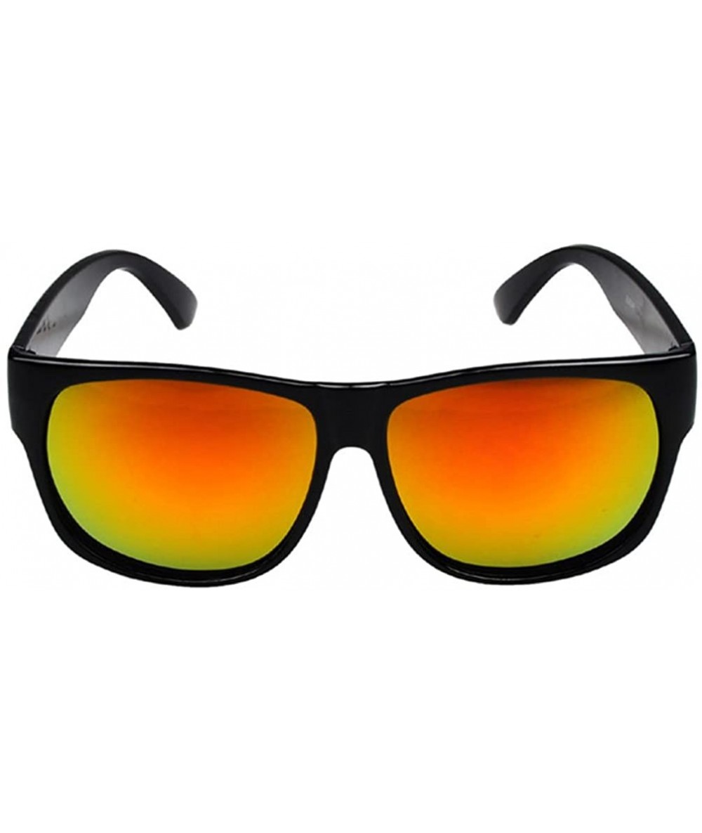 Oval Bad Guys Sunglasses For Picking Up Girls Big Frame Discoloration Lens 58mm - Black/Red - C811AQ7UXUF $12.32