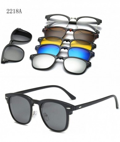 Semi-rimless 5 Lenes Magnet Sunglasses Clip Mirrored Glasses Men Polarized Custom Prescription Myopia - Ct2247a - CU198ZQQ9UW...