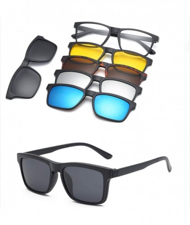 Semi-rimless 5 Lenes Magnet Sunglasses Clip Mirrored Glasses Men Polarized Custom Prescription Myopia - Ct2247a - CU198ZQQ9UW...