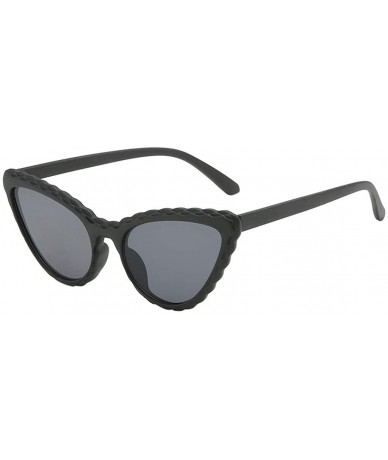 Cat Eye Personalized Vintage Small Cat Eye Shade Sunglasses Integrated Stripe Glasses - Black - C2196OLYCDO $11.09