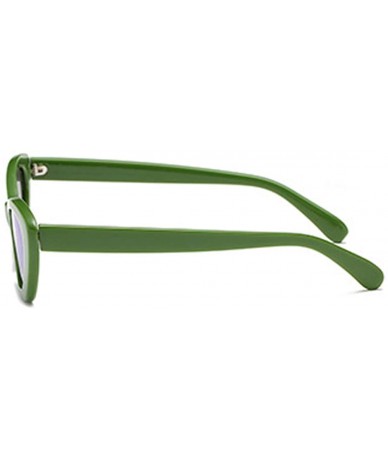 Square Fashion Oval Round Retro Sun glasses Color Plastic Lenses Sunglasses - Green Blue - CW18N780LD0 $7.48