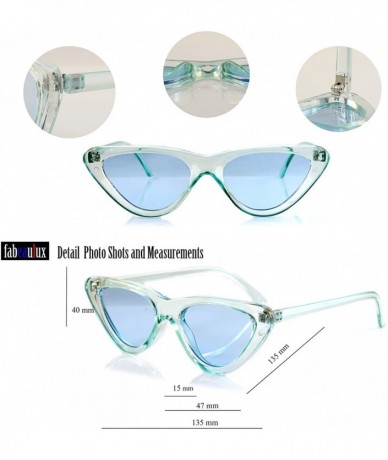 Cat Eye Iconic Celebrity Eye-Candy Lens Frame Slim Cat-Eye Sunglasses A078 - Blue - CA189WGYYGZ $11.56