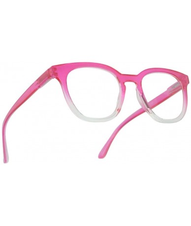 Round Semi Oversized Readers Strength Tortoise - Acrylic Pink - C1196MW06IH $29.19
