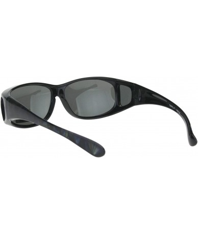 Rectangular Polarized Womens Geometric Pattern 55mm Rectangular Plastic Fit Over Sunglasses - Blue - C418IR08NZE $11.09
