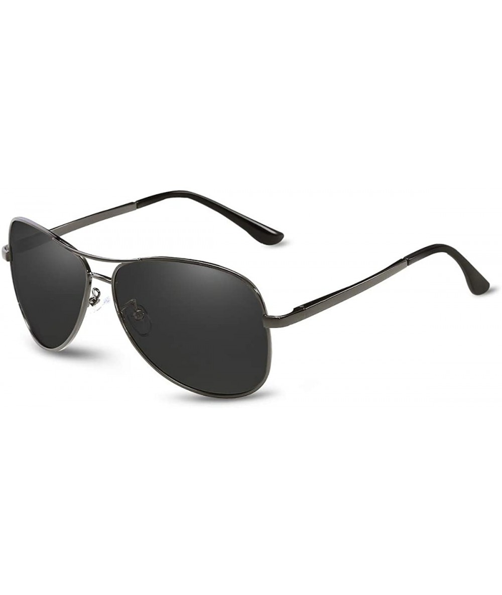 Aviator Men Retro Polarized Sunglasses-Aviator Style Eyewear-Color lens-UV 400 Driving Travel-Exquisite Gift Box - C118RZSY3K...