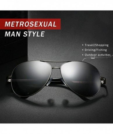 Aviator Men Retro Polarized Sunglasses-Aviator Style Eyewear-Color lens-UV 400 Driving Travel-Exquisite Gift Box - C118RZSY3K...