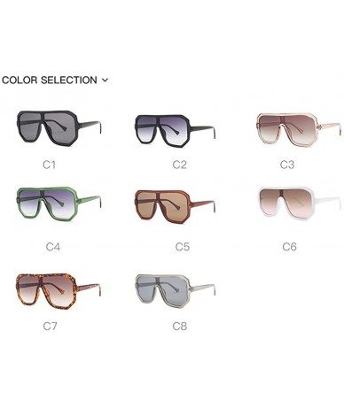 Square Retro square big box unisex 2019 new one-piece lens fashion trend sunglasses UV400 - Black - CO18RLSRGD3 $15.22