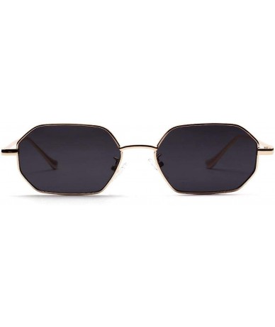 Shield Women Retro Classic Small Polygon Sunglasses Men Luxury Vintage Mirrors Colour Transparent Lens Sun Glasses - 6 - CM19...