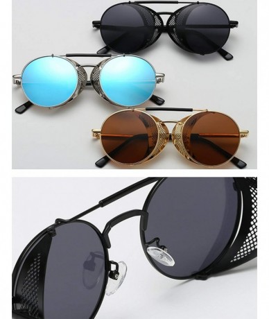 Shield Mens UV Protection Side Shield glasses retro Driving Sunglasses - Silver Lens/Silver Frame - CI18XD2CCQK $27.98