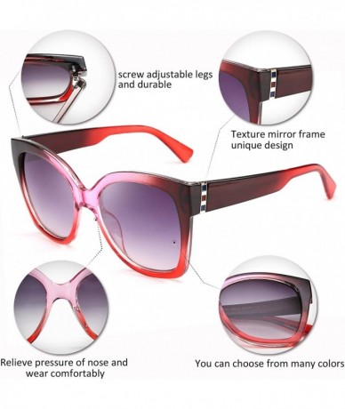 Square Retro Oversized Square Sunglasses Stylish Colorful Frame Chic Eyewear for Woman and Men B2597 - 04 Wild Fuchsia - CG19...