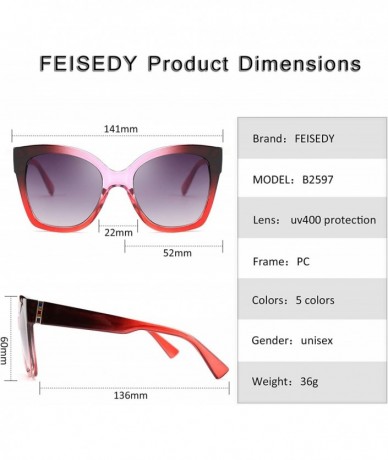 Square Retro Oversized Square Sunglasses Stylish Colorful Frame Chic Eyewear for Woman and Men B2597 - 04 Wild Fuchsia - CG19...