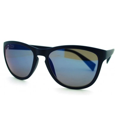 Oval Sporty Reflective Lens Celebrity Fashion Women's Sunglasses - Blue - CJ11PWB4DM5 $9.23