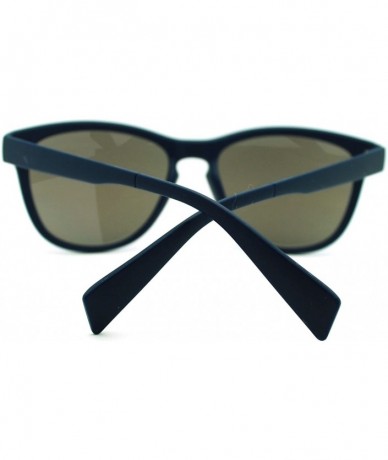 Oval Sporty Reflective Lens Celebrity Fashion Women's Sunglasses - Blue - CJ11PWB4DM5 $9.23