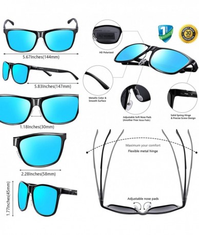 Wrap HD Polarized Al-Mg Metal Driving UV400 Protection Sunglasses for Men Women Outdoor Sunglasses for Medium&Big Head - CH18...