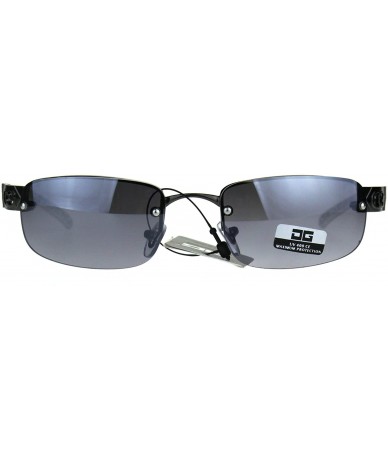 Rectangular Womens Sunglasses Rimless Fashion Rectangular Designer Style UV 400 - Gunmetal White - CW189KT8TKI $9.79