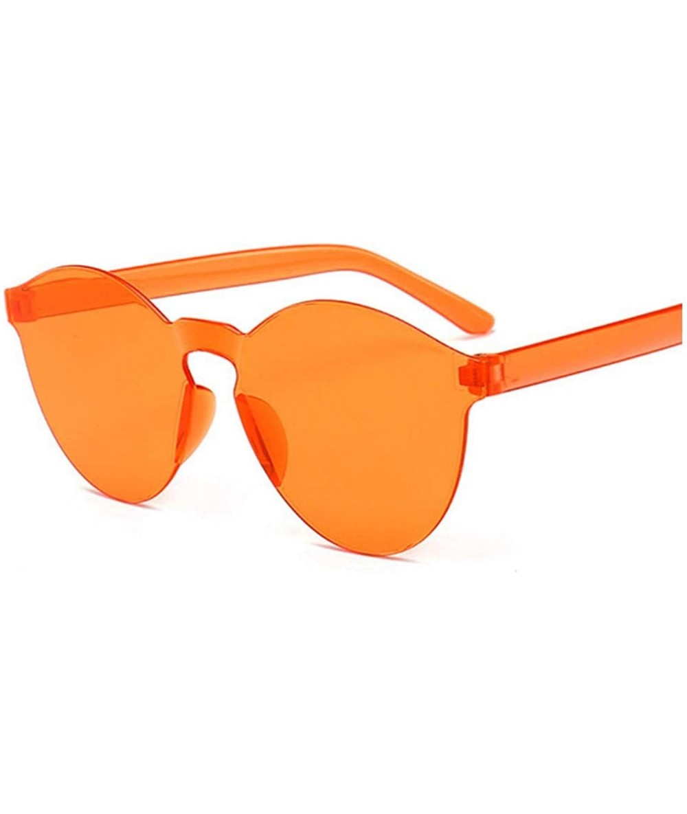 Square Fashion RimlVintage Round Mirror Sunglasses Women Luxury Design Yellow Sun Glasses Oculos - Orange - CW197Y7RNEH $34.28