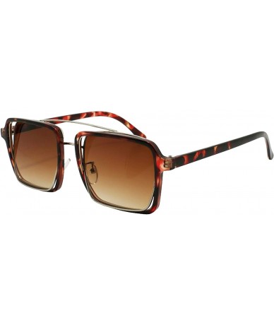 Square Fashion Square Sunglasses Women Cut Out Double Frame Sunglass ECOF8860 - C018MCRL77U $11.80
