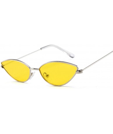 Round Cute Sexy Cat Eye Sunglasses Women Retro Small Red Cateye Sun Glasses Female Vintage Shades - Goldred - C7198A3ODWW $33.05