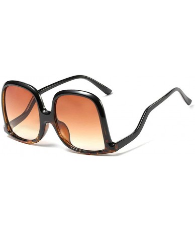 Oversized 2020 Unique Designer Irregular Oversized Sunglasses Ladies Retro Square Womens Shades Sun Glasses - Leopard - C1194...