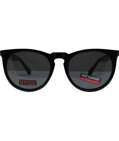 Round Psych-Out 1 Sunglasses Black Frames Chrome Accents Round Smoke Lens! - CS11LYCRCOR $19.62