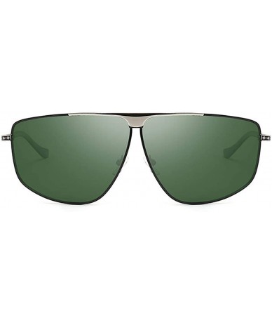 Aviator Aviator Polarized Oversized Sunglasses for Men Metal Frame - Black/Silver/Green - C218TH3XS27 $15.03