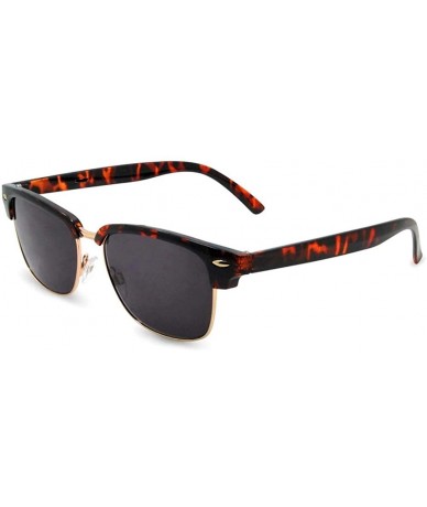 Wayfarer Semi Rimless Half Rim Metal Frame Retro Full Reader Sun Reading Glasses Sunglasses - Tortoise - C417YTN2X7M $12.35