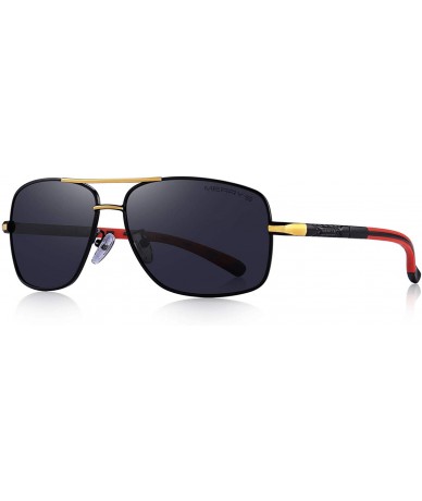 Aviator HOT Fashion Driving Polarized Sunglasses for Men Square 45mm glasses S8714 - Gold - C712FTQC85L $29.51