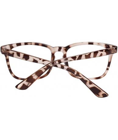 Square Plain Glasses Frame for Women Men non prescription Plastic full Frame Clear Lens - Leopard - CL18QMIZL2G $8.68
