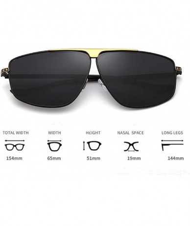 Aviator Aviator Polarized Oversized Sunglasses for Men Metal Frame - Black/Silver/Green - C218TH3XS27 $15.03