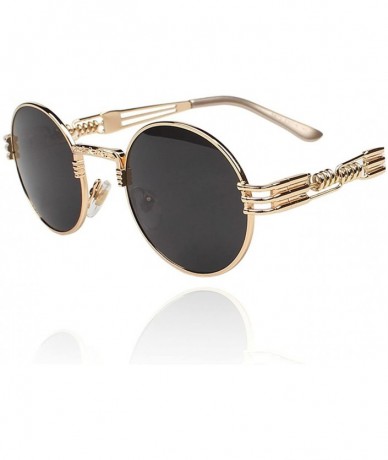 Goggle Retro Gold Reflective Sunglasses Gold Frame Sunglasses - C211MWSZOX3 $31.03