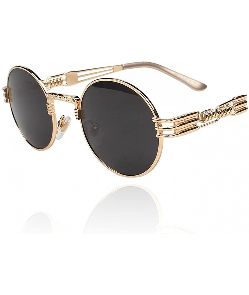 Goggle Retro Gold Reflective Sunglasses Gold Frame Sunglasses - C211MWSZOX3 $20.13