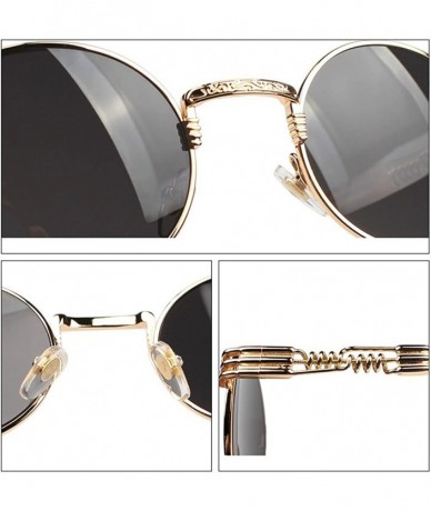 Goggle Retro Gold Reflective Sunglasses Gold Frame Sunglasses - C211MWSZOX3 $32.71