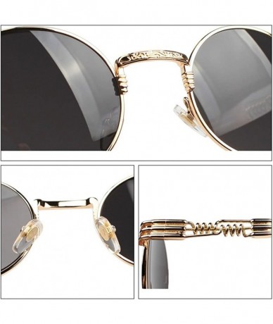 Goggle Retro Gold Reflective Sunglasses Gold Frame Sunglasses - C211MWSZOX3 $20.13