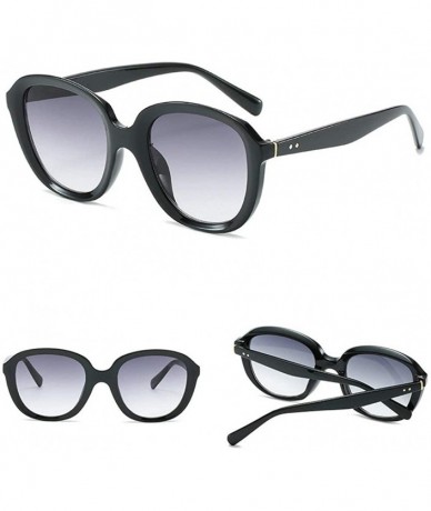 Round Ultra light Round Glasses Brand Designer Fashion Full Frame Lady Shade Sunglasses - Black - C018UC2ZMU9 $14.33