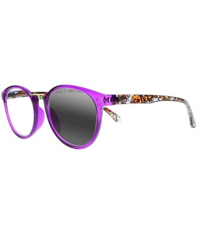 Oval Women Bohemian Style Sunglasses Photochromic Transition Reader Reading Glasses - Purple - CT18HMSZKN3 $34.28